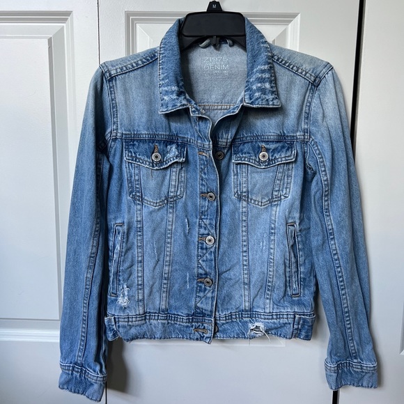 Zara Blue Denim Jean Jacket - Picture 2 of 6